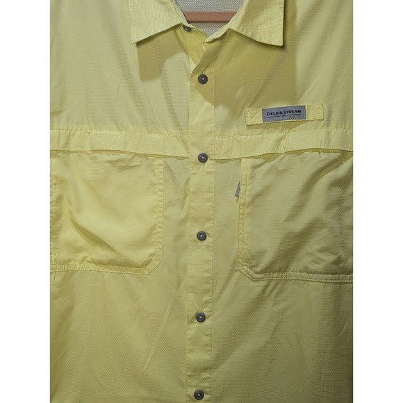 Field & Stream Mens Shirt  Yellow Fishing Vented Button Up Long Sleeve Size Lrg - Picture 3 of 13